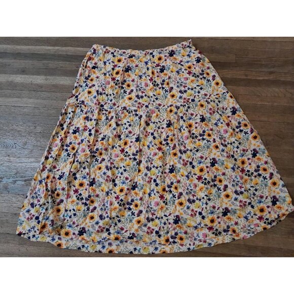 Unbranded Dresses & Skirts - Womens Size XL Tiered Floral Ditsy Prairie Cottagecore Casual Midi Skirt Pockets